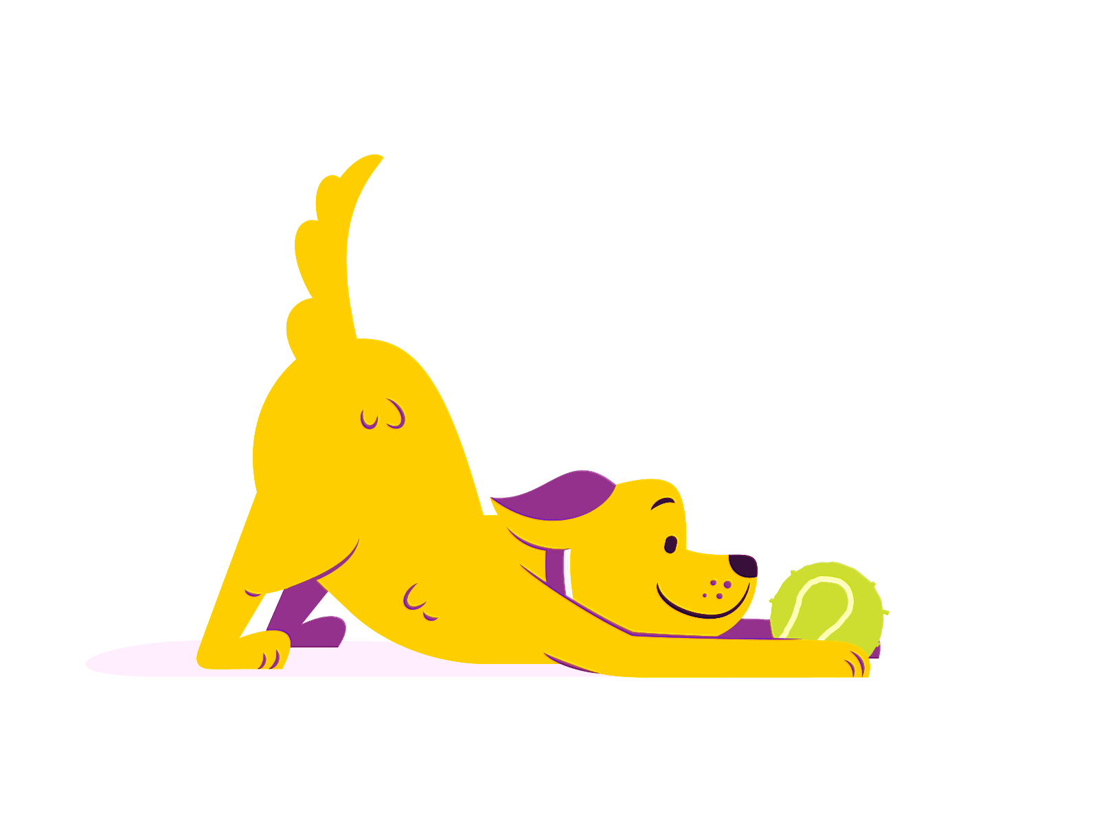 a dog playing ball